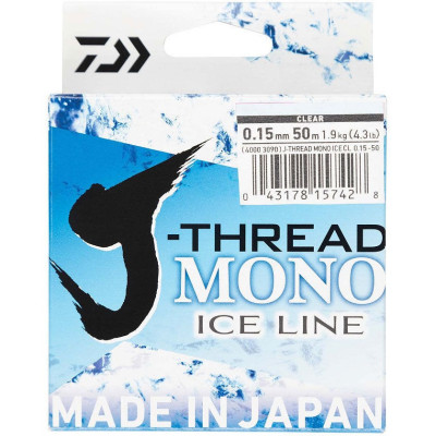 Леска DAIWA J-Thread Mono Ice Line 50м 0.21мм (прозрачная)